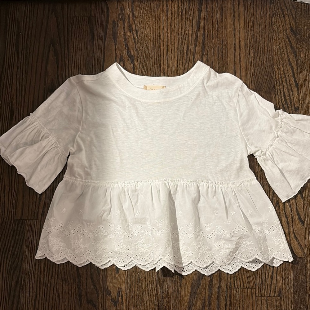 White Eyelet Kids Top